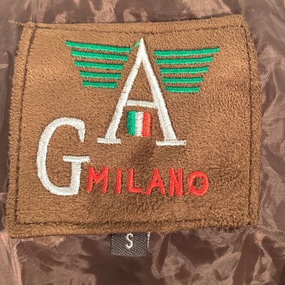 Italian Suede GA Milano lined brown jacket Size Small - Picture 6 of 9